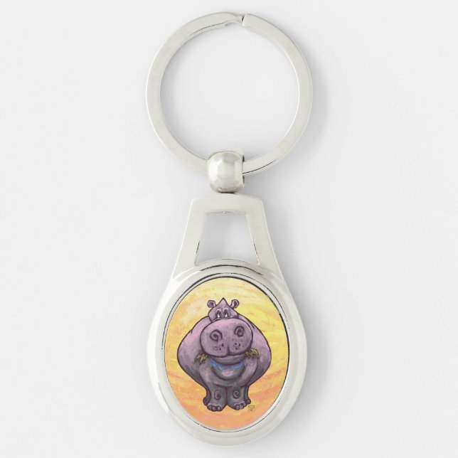 Hippopotamus Gifts & Accessories Keychain (Front)