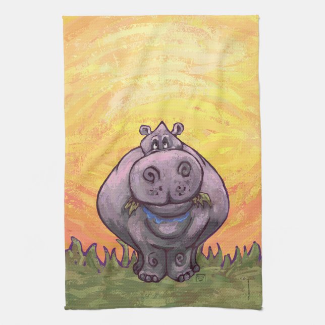 Hippopotamus Gifts & Accessories Kitchen Towel (Vertical)