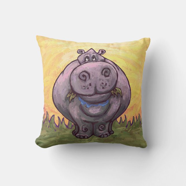 Hippopotamus Gifts & Accessories Throw Pillow (Front)