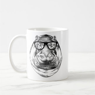 Hippopotamus Hippo Nerdy Glasses Hippopotamus 78 H Coffee Mug