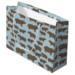 Hippopotamus Hippo Pattern   Large Gift Bag