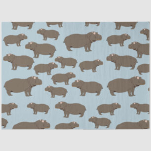 Hippopotamus Hippo Pattern  Tissue Paper