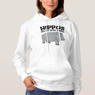 Hippopotamus Hippos Are My Spirit Animal Funny Hip Hoodie