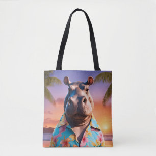Hippopotamus Holiday Tote Bag