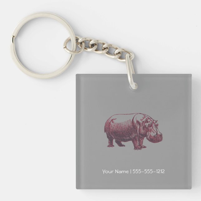 Hippopotamus Keychain (Front)