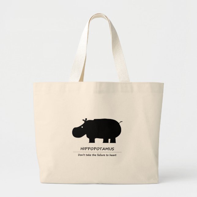 Hippopotamus Large Tote Bag (Front)