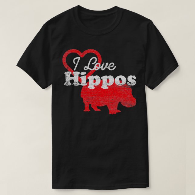 Hippopotamus love Valentines Day T-Shirt (Design Front)