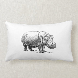 Hippopotamus Lumbar Pillow