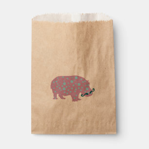 Hippopotamus Moustache Custom Kraft Favour Bag