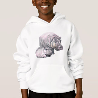 Hippopotamus papa et bébé hippie se divertissent