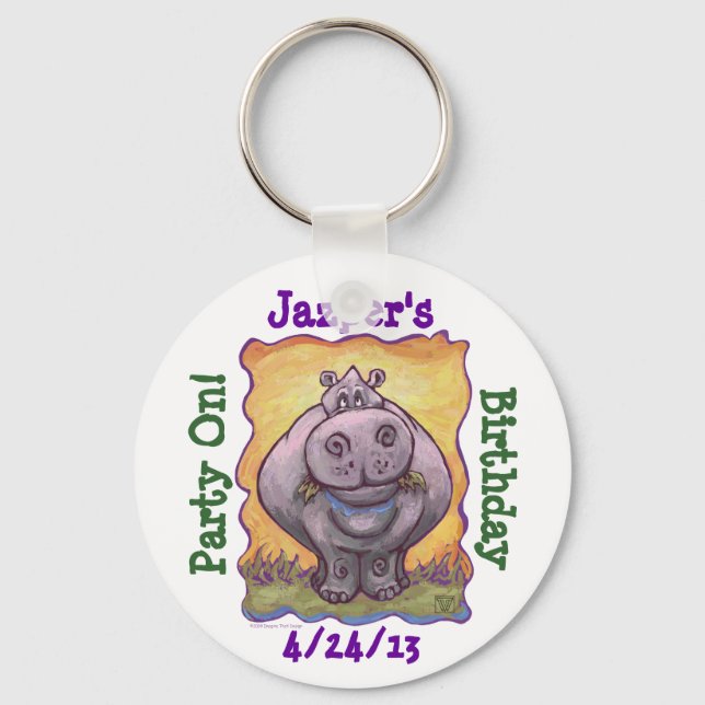 Hippopotamus Party Centre Keychain (Front)