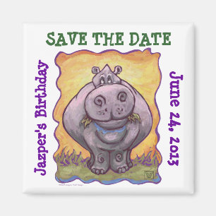 Hippopotamus Party Centre Magnet