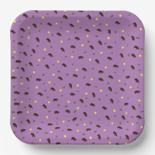 Hippopotamus pattern paper plate