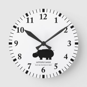 Hippopotamus Round Clock