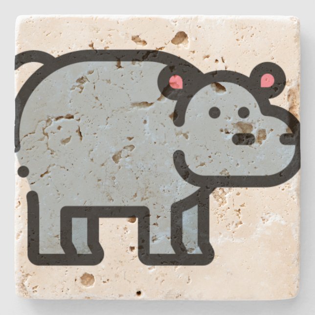 Hippopotamus Stone Coaster (Front)