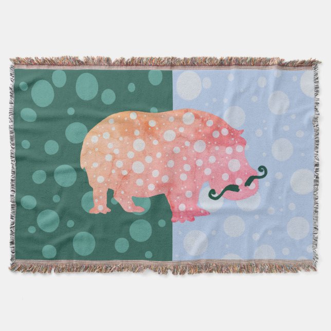Hippopotamus Throw Blanket (Front)