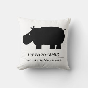 Hippopotamus Throw Pillow