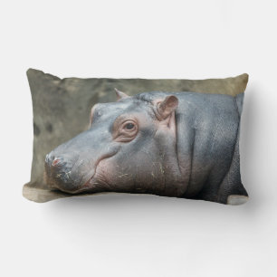 Hippopotamus throw pillow
