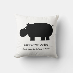 Hippopotamus Throw Pillow