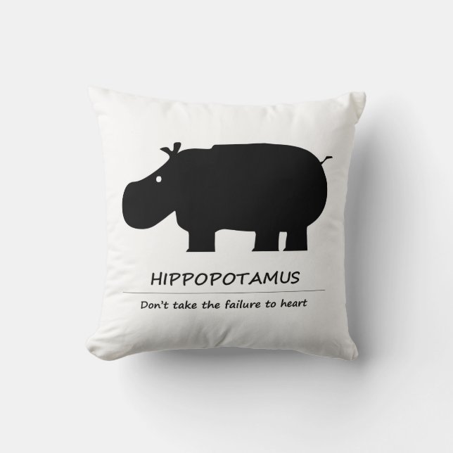 Hippopotamus Throw Pillow (Front)