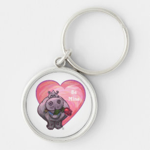 Hippopotamus Valentine's Day Keychain