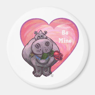 Hippopotamus Valentine's Day Magnet