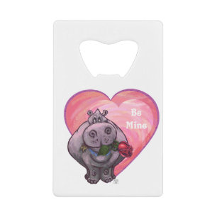 Hippopotamus Valentine's Day Wallet Bottle Opener
