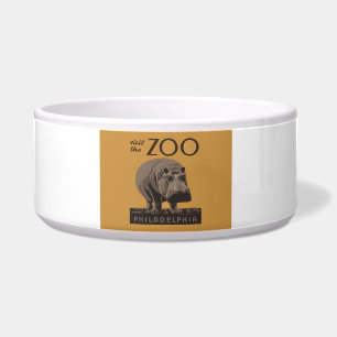 Hippopotamus vintage hippo zoo poster wpa 