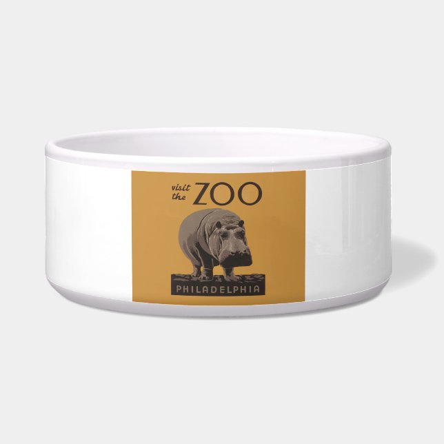 Hippopotamus vintage hippo zoo poster wpa  (Front)