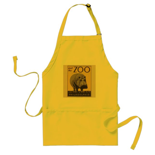 Hippopotamus vintage hippo zoo poster wpa  standard apron (Front)