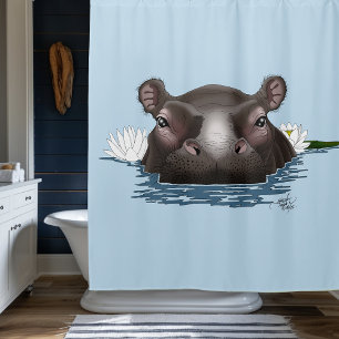 Hippopotamus White Lotus Blue