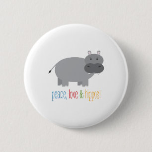 Hippos 2 Inch Round Button