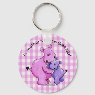 Hippos-A Mother's love is grand! Keychain
