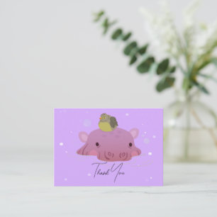 Hippos and Birds Thank You Card