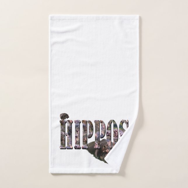 Hippos And Hippo Logo, Hand Towel (Hand Towel)