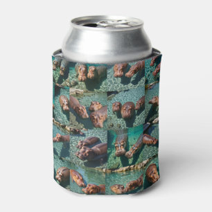 Hippos at Play: A Pond Paradise Can Cooler