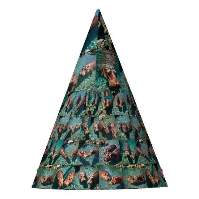Hippos at Play: A Pond Paradise Party Hat (Front)