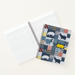 Hippos Faux Quilt Notebook
