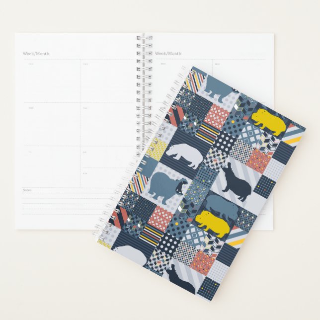 Hippos Faux Quilt Planner (Display)