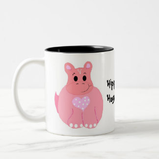 Hippos Have Huge Hearts Two-Tone Coffee Mug