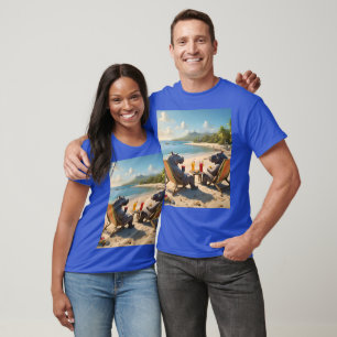 Hippos Having Cocktails On The Beach, T-Shirt