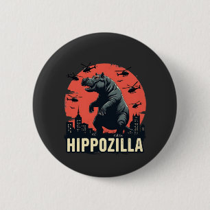 Hippozilla Spooky Moo Deng Hippo Halloween 2 Inch Round Button