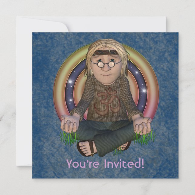 Hippy 60's Square Party Invitations (Front)