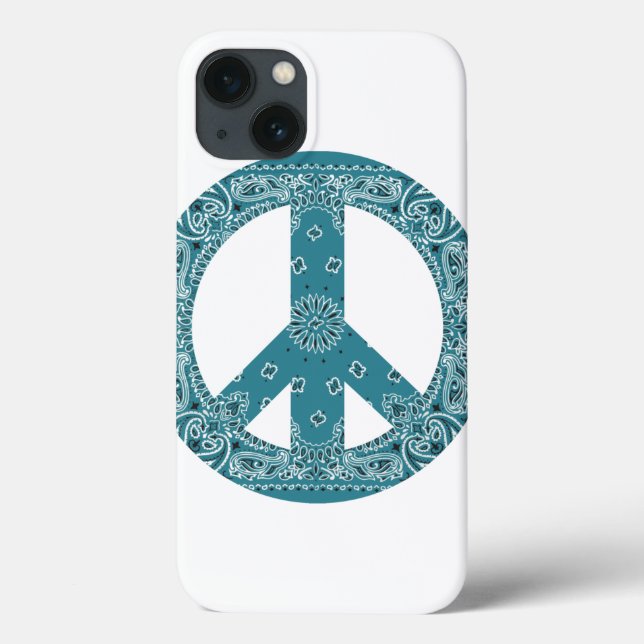 Hippy Bandanna Peace Sign Teal  Case-Mate iPhone C Case (Back)