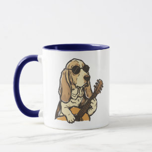 Hippy Beagle Playing Guitar Mug