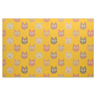 Hippy Cats of Summer Fabric