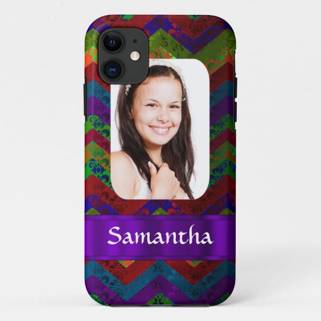 Hippy chevron personalized photo template Case-Mate iPhone case (Back)