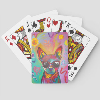 Hippy Dog Playing Cards