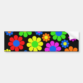 Hippy Flower Collage Bumper Sticker