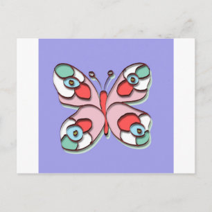 Hippy Fly Butterfly Postcard